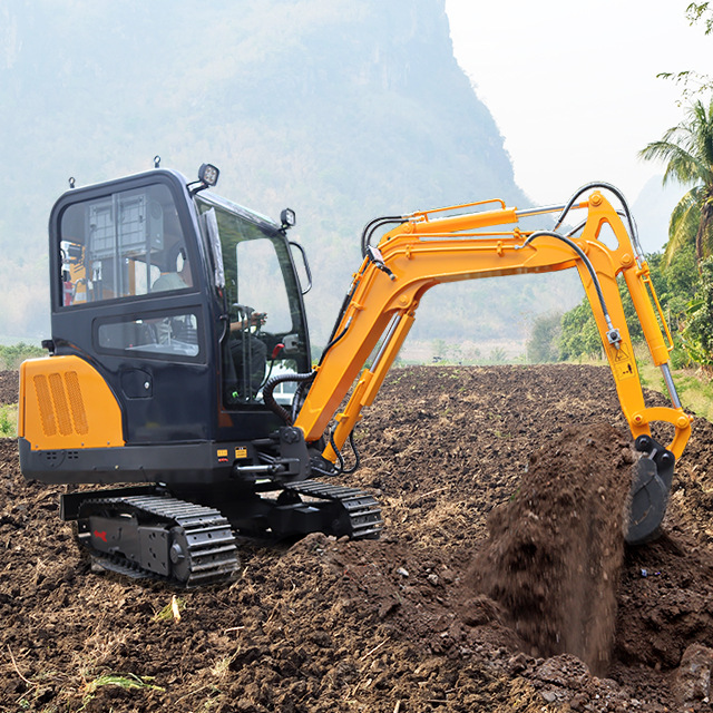 小型挖掘机农用 果园大棚挖土机 工程破碎小钩机