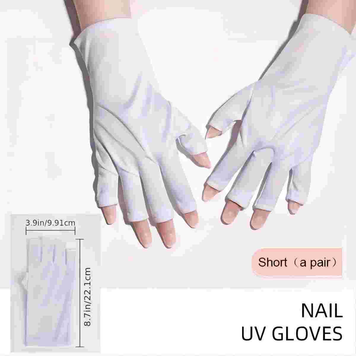 Guantes negros de protección solar para uñas cortos