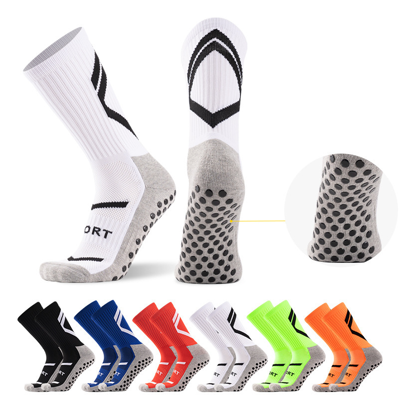 Foreign Trade Cross-Border Football Sports Socks Long-Tube Adult Sports Socks for Male and Female College Students Silicone Non-Slip Professional Training Socks
