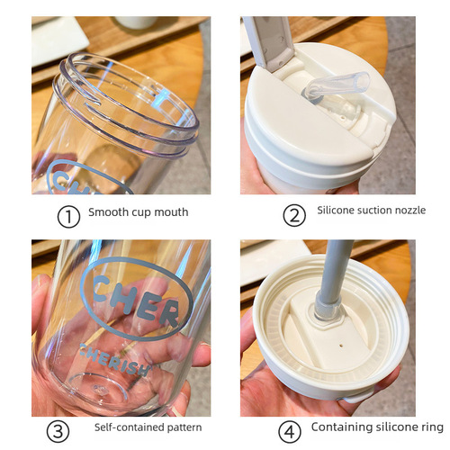 Mini Ton Ton Cup for Girls, Cute Plastic Cup, Simple and Portable, High-Quality Straw Water Cup, Small Capacity Coffee On-the-Go Cup