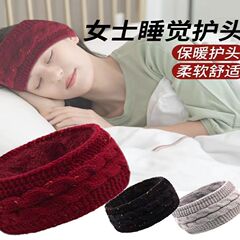 跨境冬季加绒发带秋冬毛线针织头带欧美保暖运动护耳罩帽子
