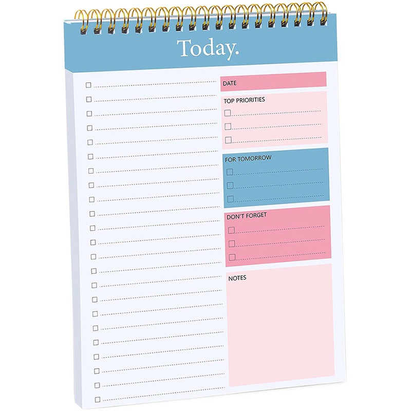 Libro de bobina semanal y mensual diario en inglés transfronterizo libro de notas de plan de gestión de tiempo de horario de autodisciplina de estilo simple ins