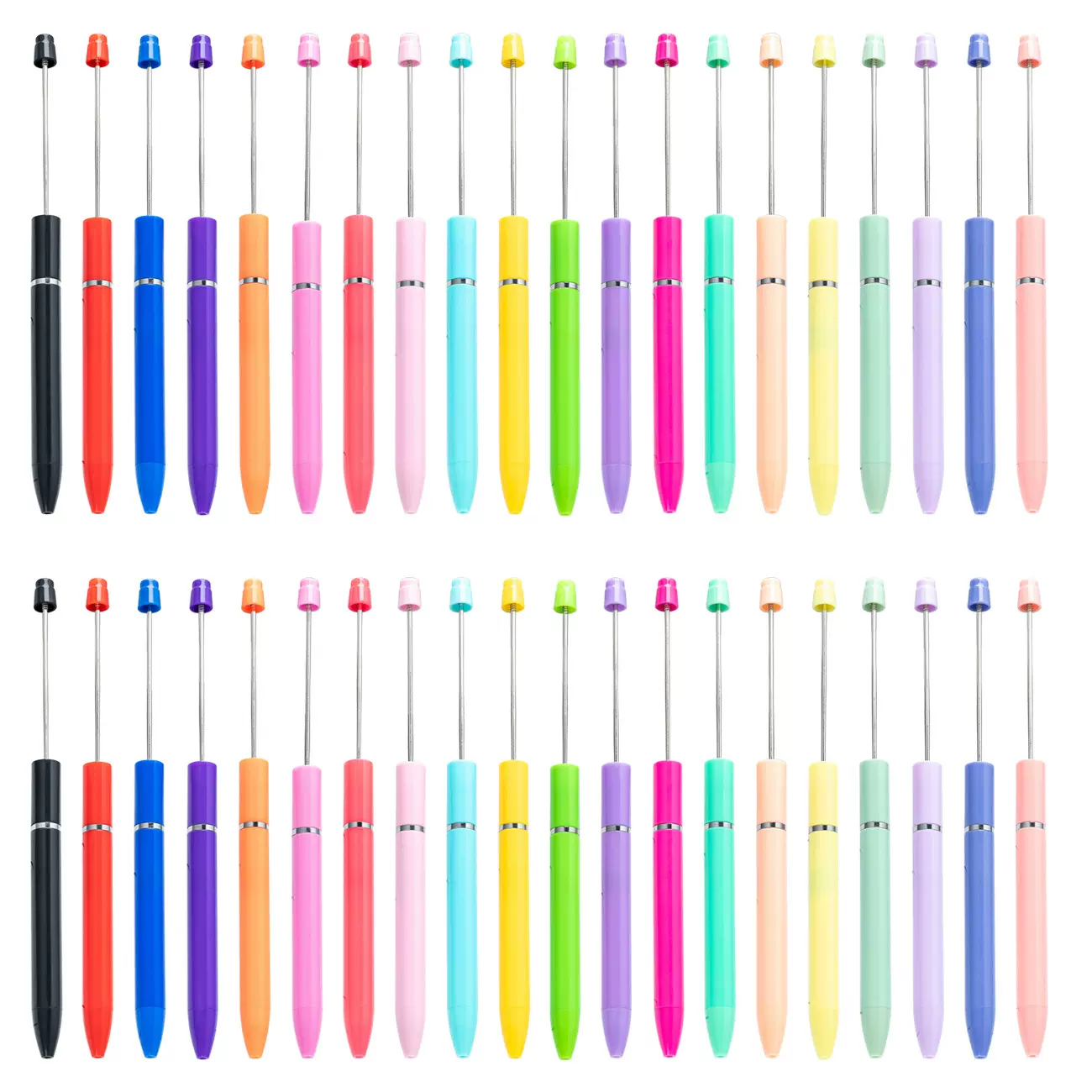 厂家批发创意长款串珠笔diy个性穿珠圆珠笔 商务礼品笔可印刷logo