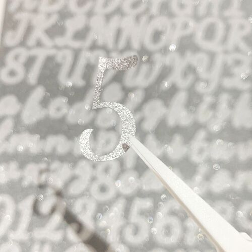 Cross-border glitter letter stickers gold and silver digital creative DIY decorative water cup mailbox English letter stickers