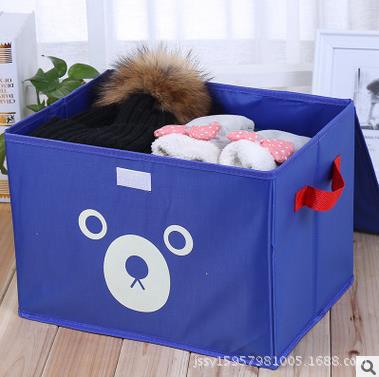 Clásico oso engrosado impreso Oxford caja de almacenamiento de tela de juguete Almacenamiento de ropa edredón caja de almacenamiento de una pieza de entrega