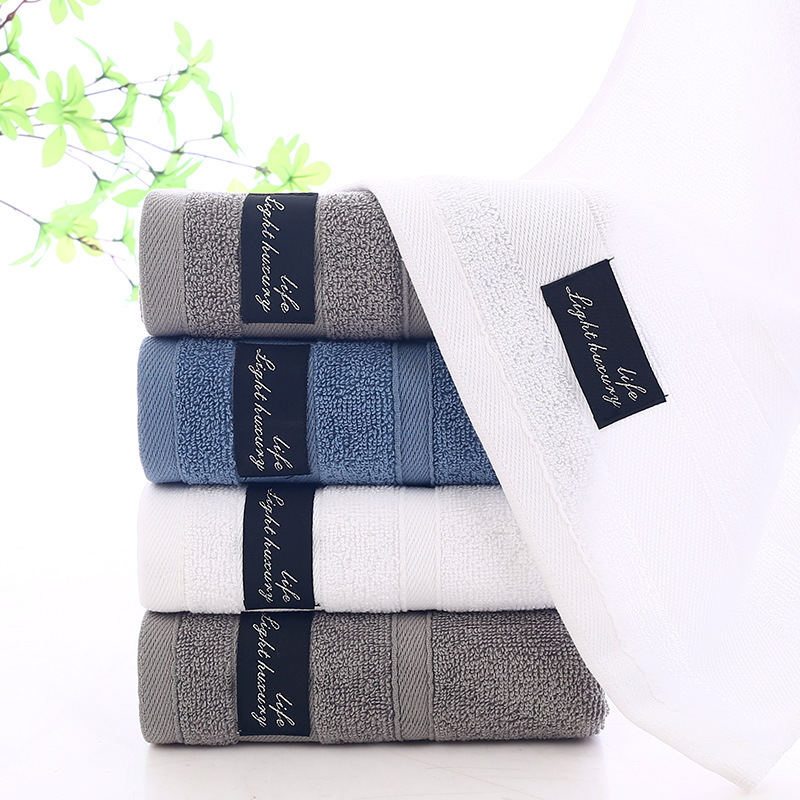 Black Label Pure Cotton Bath Towel Five-Star Hotel Towel for Men and Women Couple Face Wash Bath Absorbent Thickeneded Cotton Face Towel