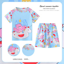 东南亚女童睡衣夏季短袖短裤两件套儿童套装卡通可爱小孩宝宝家居