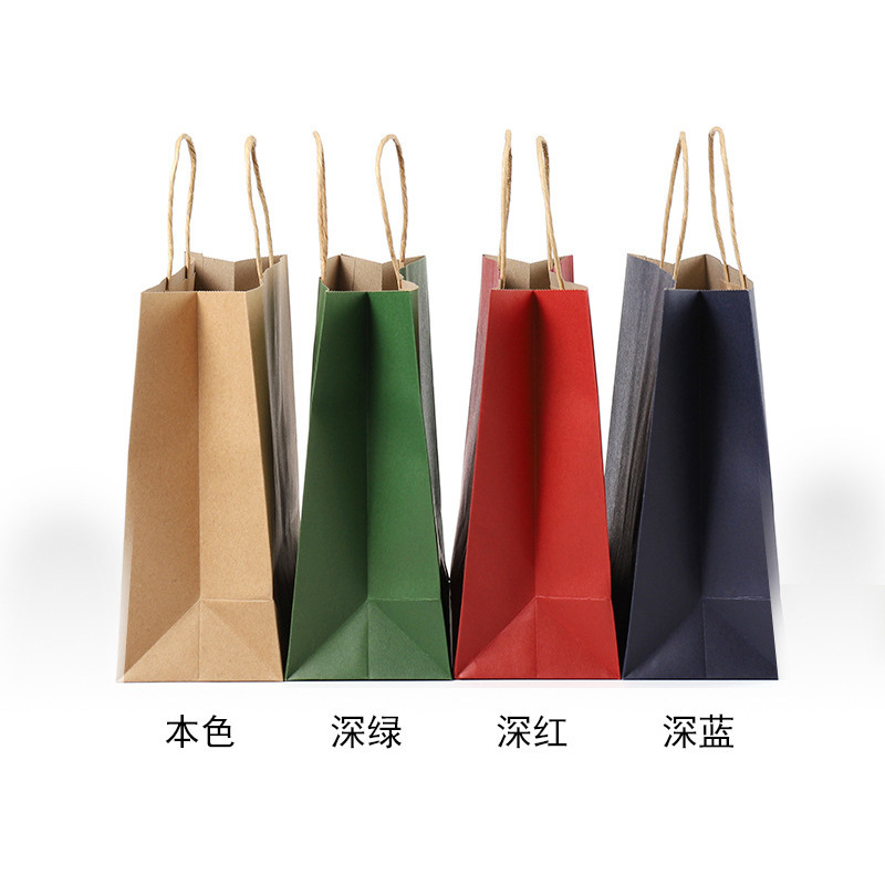 厂家现货批发牛皮纸外卖打包袋奶茶外卖手提袋可印刷牛皮纸服装袋