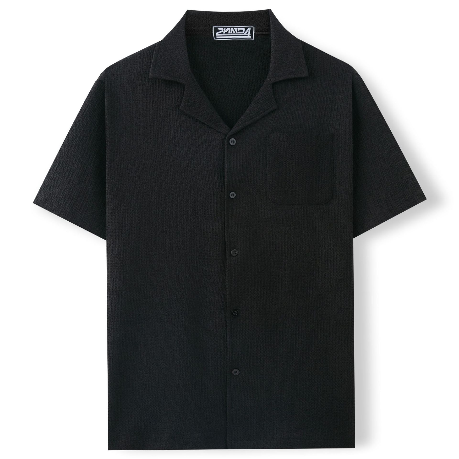 Cross-border foreign trade men's summer new Cuban collar short sleeve shirt holiday style solid color men's shirt A0305
