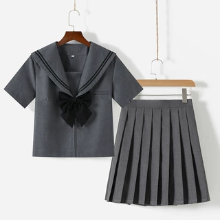 工厂定制原创灰二本正版JK制服水手服JK校供感百褶裙纯色JK裙套装