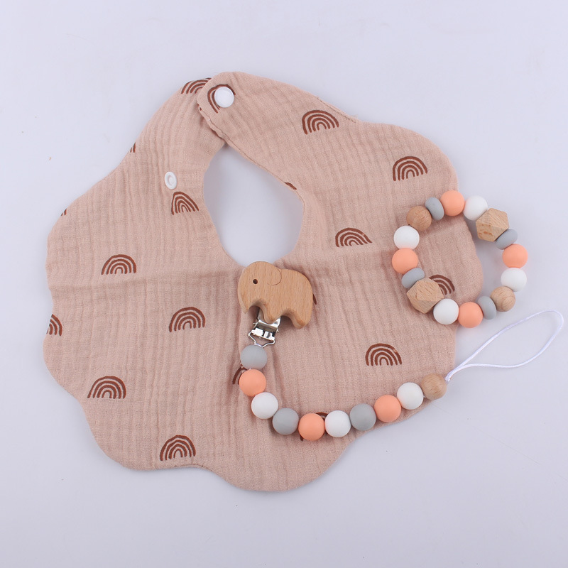 Nuevo bebé suministros de dibujos animados estrella amor chupete clip calmante bebé mordedor chupete cadena anti-gota conjunto de dos piezas