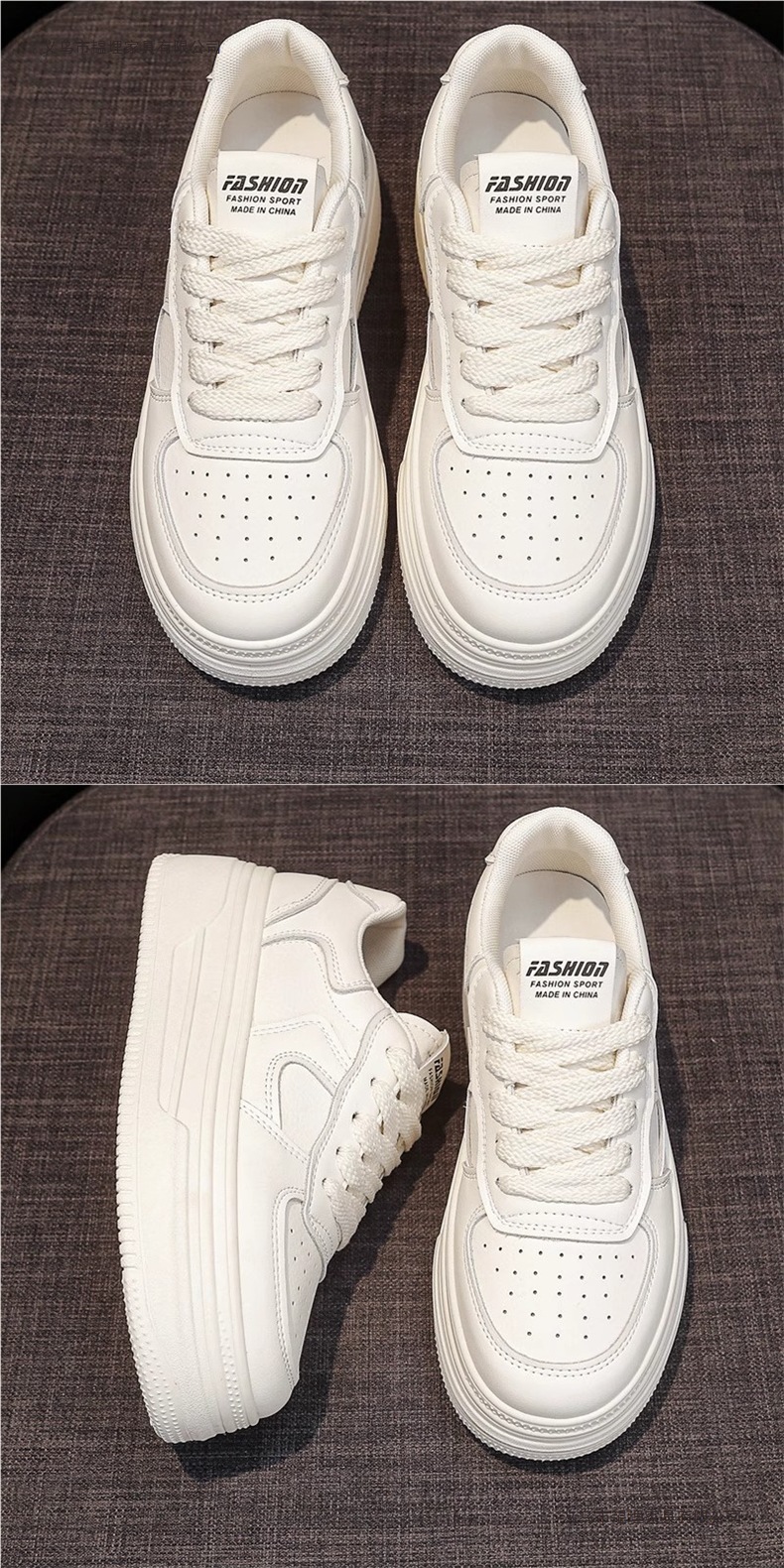 Platform White Sneakers For Women Versatile Casual Shoes Spring_voghion.com