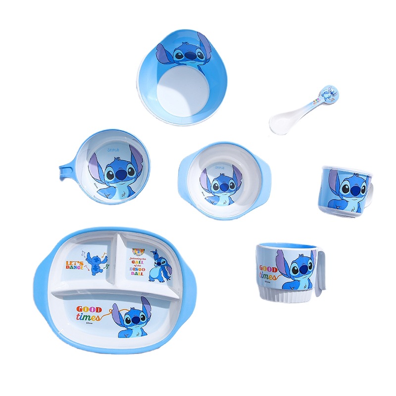 Disney, tableware for feeding, shatterproof handle with glass