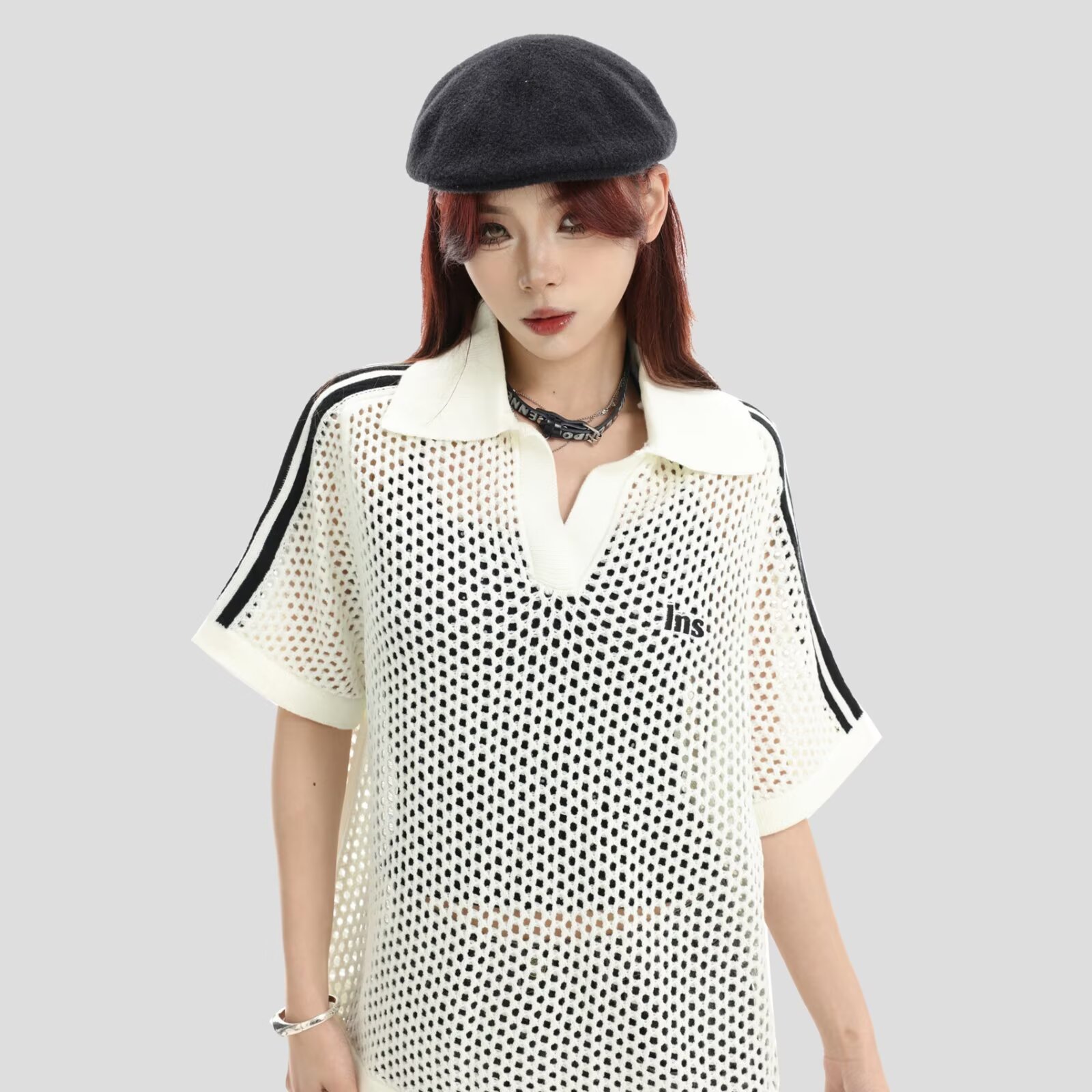 Polo camiseta de punto camiseta de manga corta camiseta hombre gaviota cuello V hueco viejo viento de negocios de verano fábrica transfronteriza al por mayor