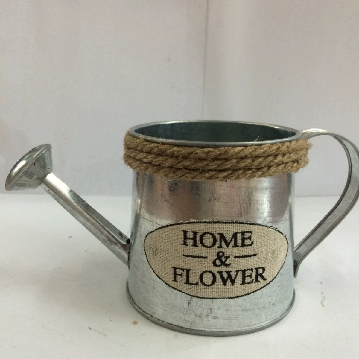 Новый чайник из пеньковой веревки украшение железное ведро душ ремесла украшение дома печатное белье маленький чайник железный лист