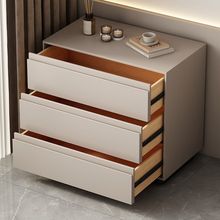 极简床头柜高级感大尺寸全实木床边柜简约现代主卧现代三斗柜收纳