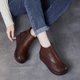 以一 Демисезонные этнические утепленные короткие сапоги на платформе, ботинки, этнический стиль, мягкая подошва