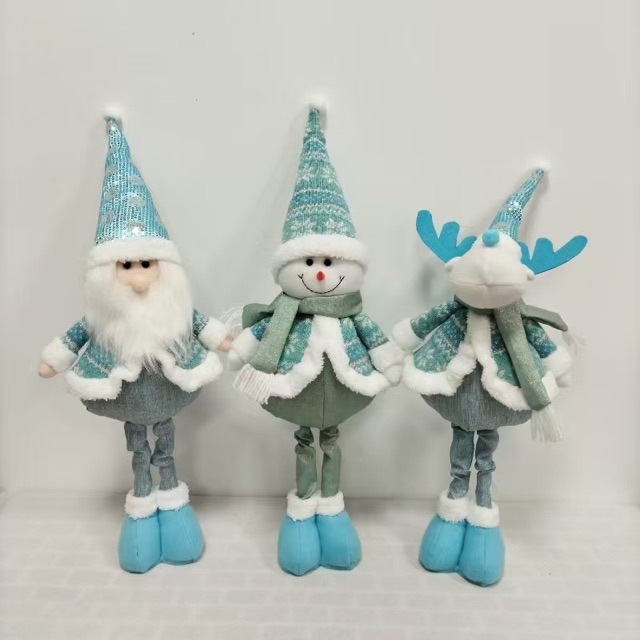 Muñecas de Navidad transfronterizas retráctiles decoraciones de ventanas Papá Noel muñecas de nieve de pie muñecas de alce artículos de decoración de vacaciones