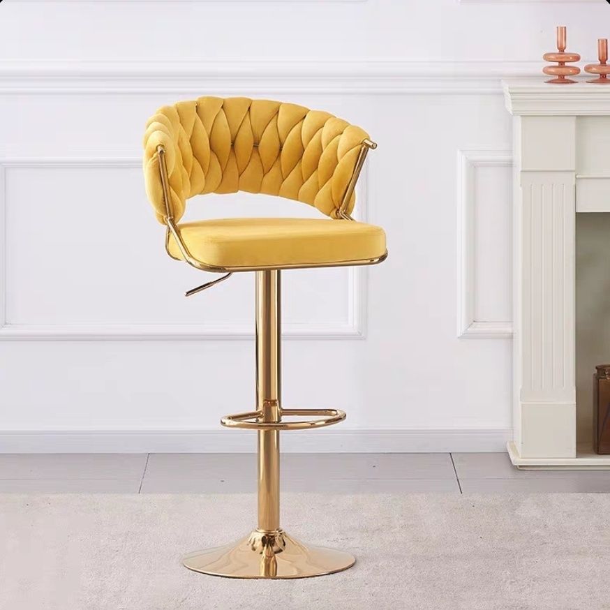 Silla de bar moderna y simple, silla giratoria de cajero, silla de recepción elevada, silla de bar elevable, taburetes altos image 10