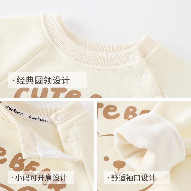 新款圆领卫衣春秋婴儿衣服男童印花长袖秋装春秋儿童女宝宝打底衫|undefined
