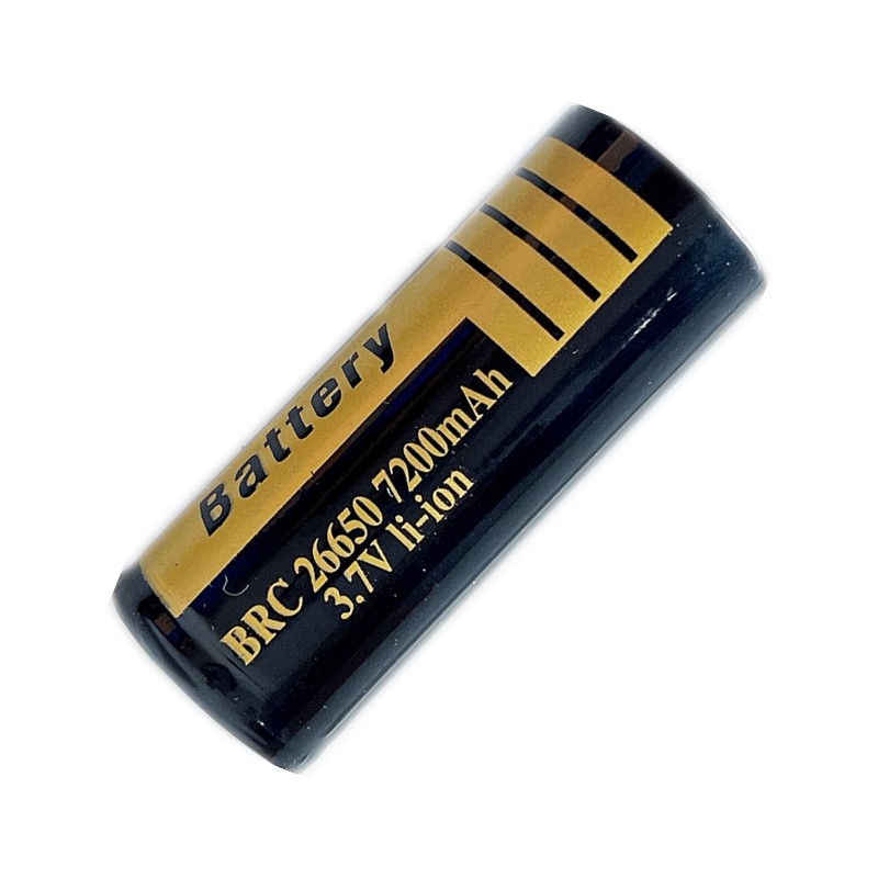 批发26650锂电池 高容量强光潜水手电筒电池充电电池3.7V 7200mAh