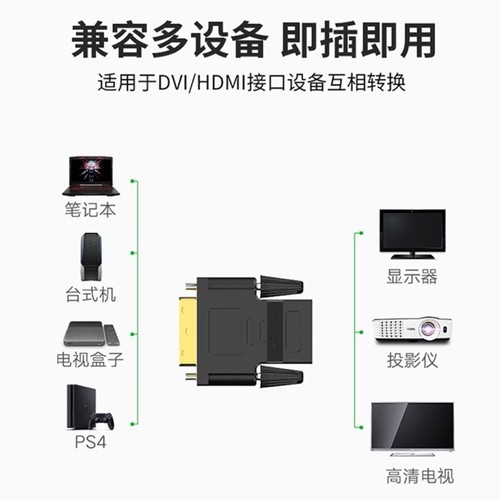 hdmi to dvi adapter 24+1 two-way mutual conversion TV computer connection monitor dvi to hdmi female conversion