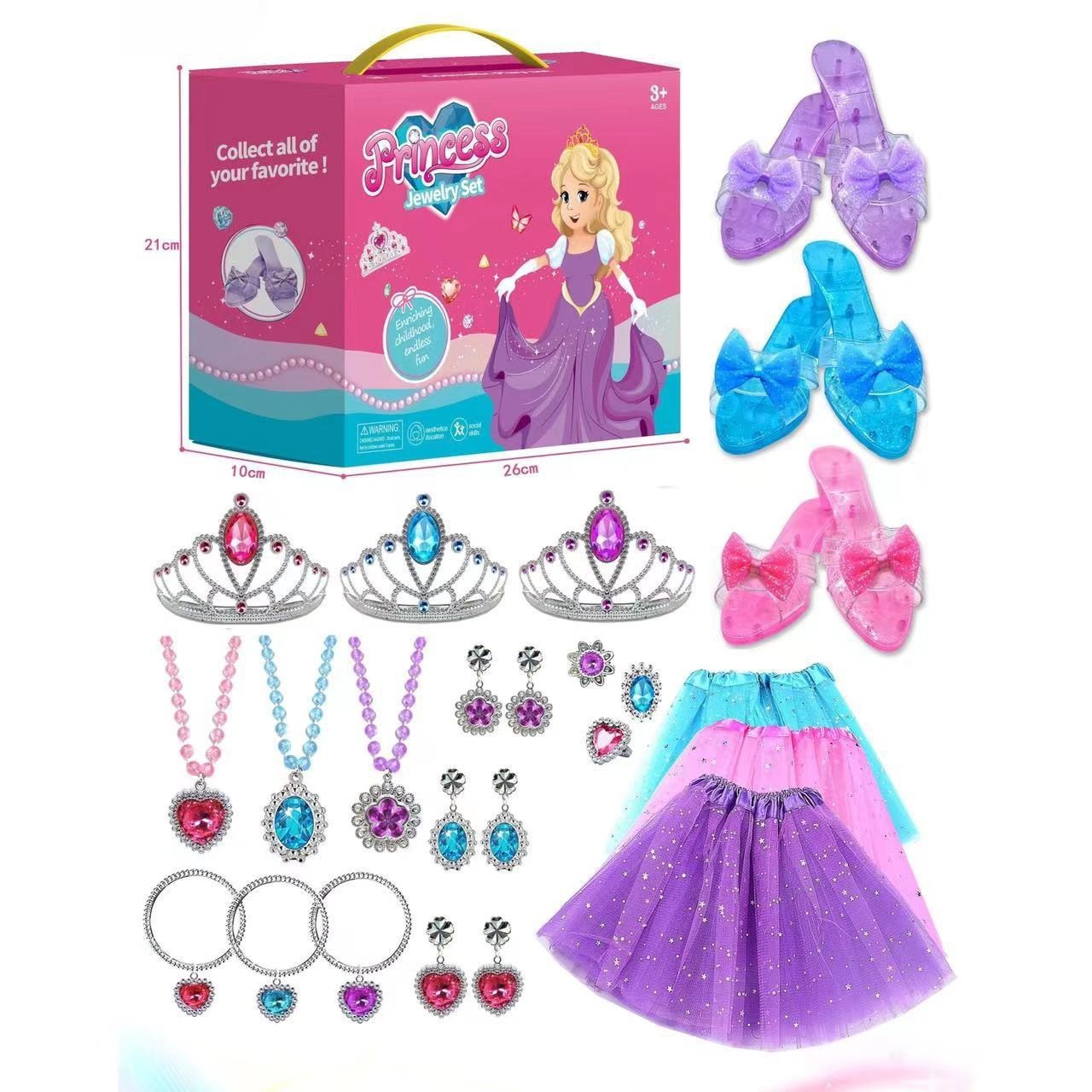 Nuevos productos transfronterizos princesa accesorios de vestir joyería corona caja de joyería chicas juegos de rol juguetes caseros