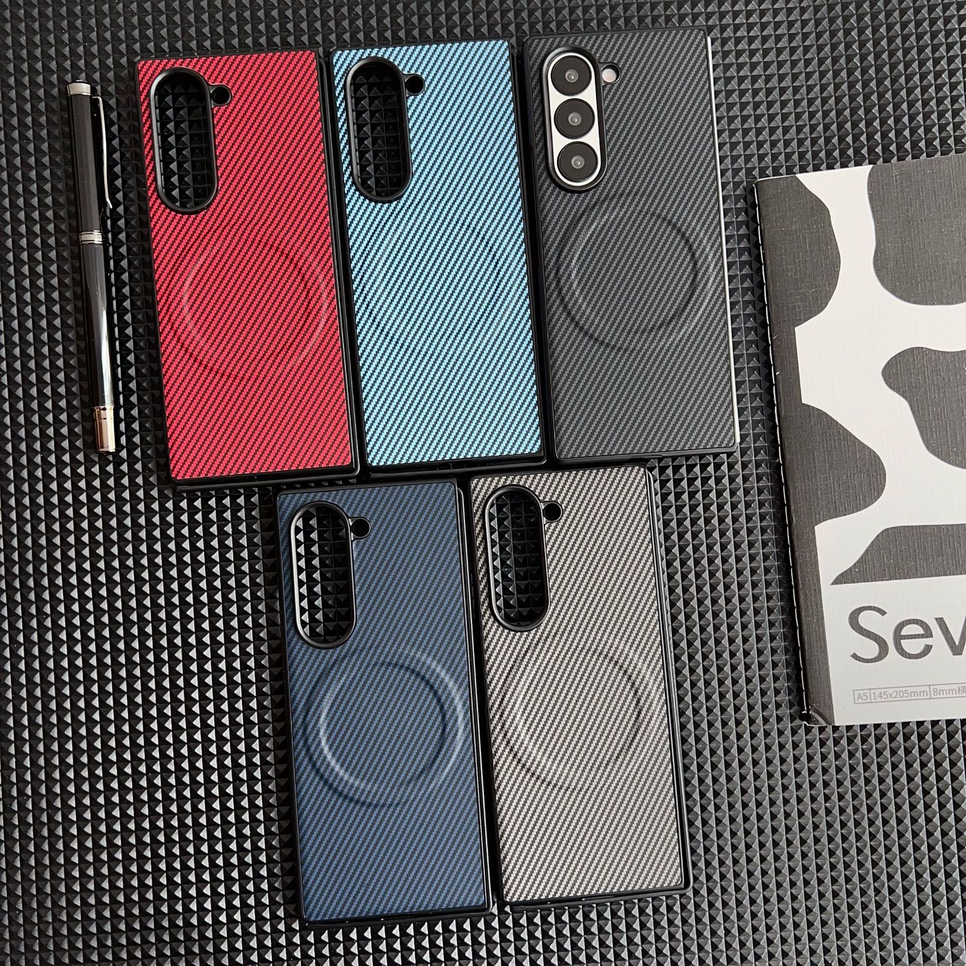 Suitable for Samsung Z Fold 20% off Foldable Screen Phone Case Z Fold7/6 Fiber-Textured Leather Magnetic W25 Protective Case