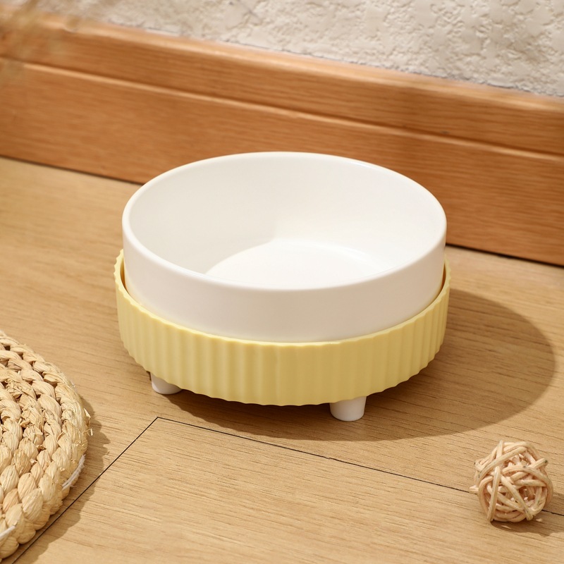 Calefacción gato tazón temperatura constante de cerámica doble tazón gato comida tazón perro tazón gato arroz tazón agua potable integrado Pet Bowl