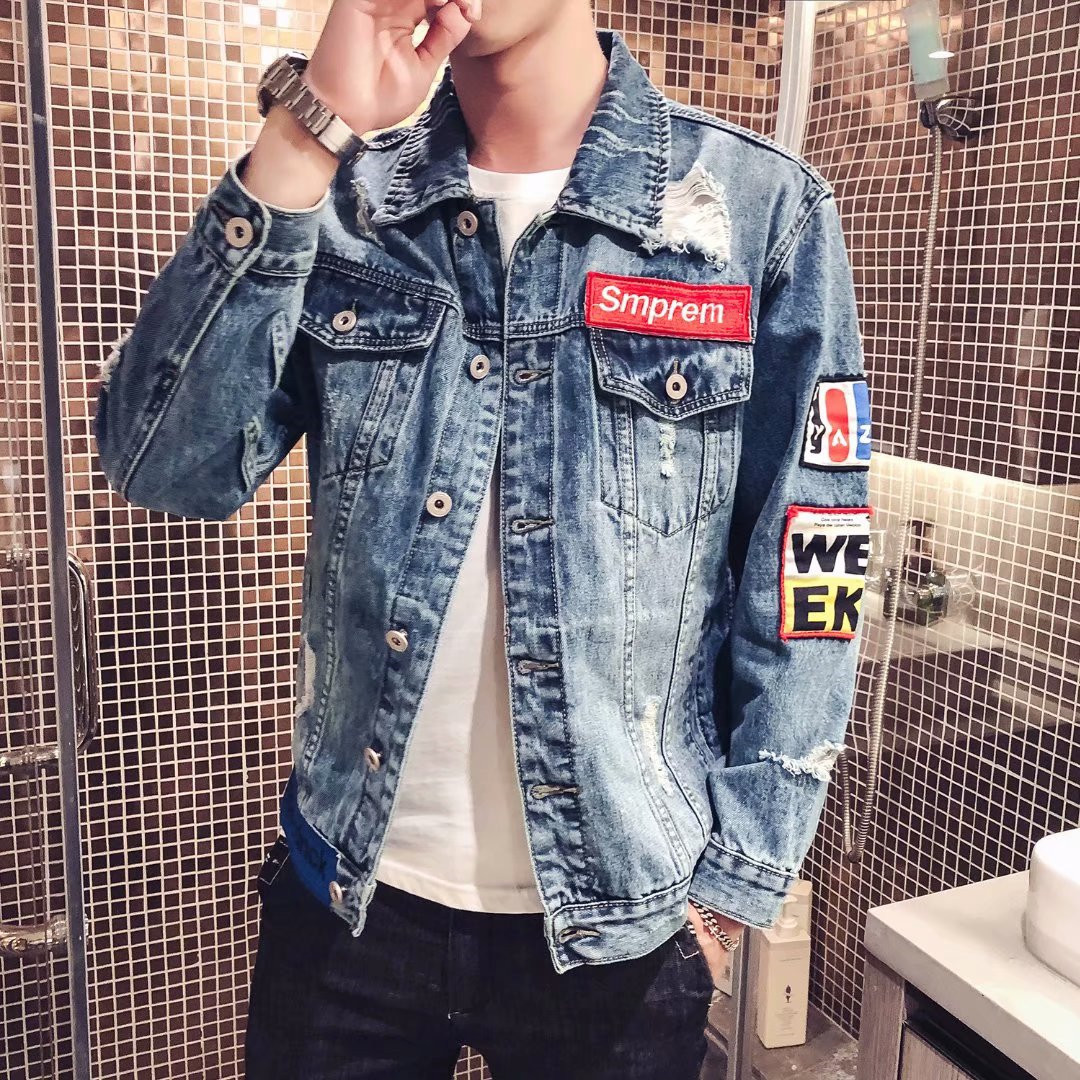 Denim demi-season Japanese retro trend jacket