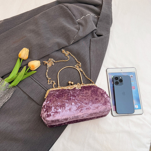 A new, high-end, niche women's bag with a unique clasp, elegant and versatile evening tote, stylish shell single-shoulder crossbody bag.