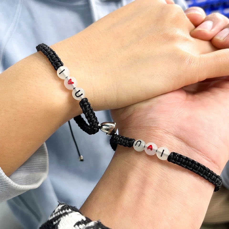 ILOVEYOU Double Heart Magnetic Bracelet