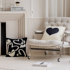 黑白愛心針織抱枕套沙發現代簡約靠枕客廳樣板間飄窗床頭靠墊