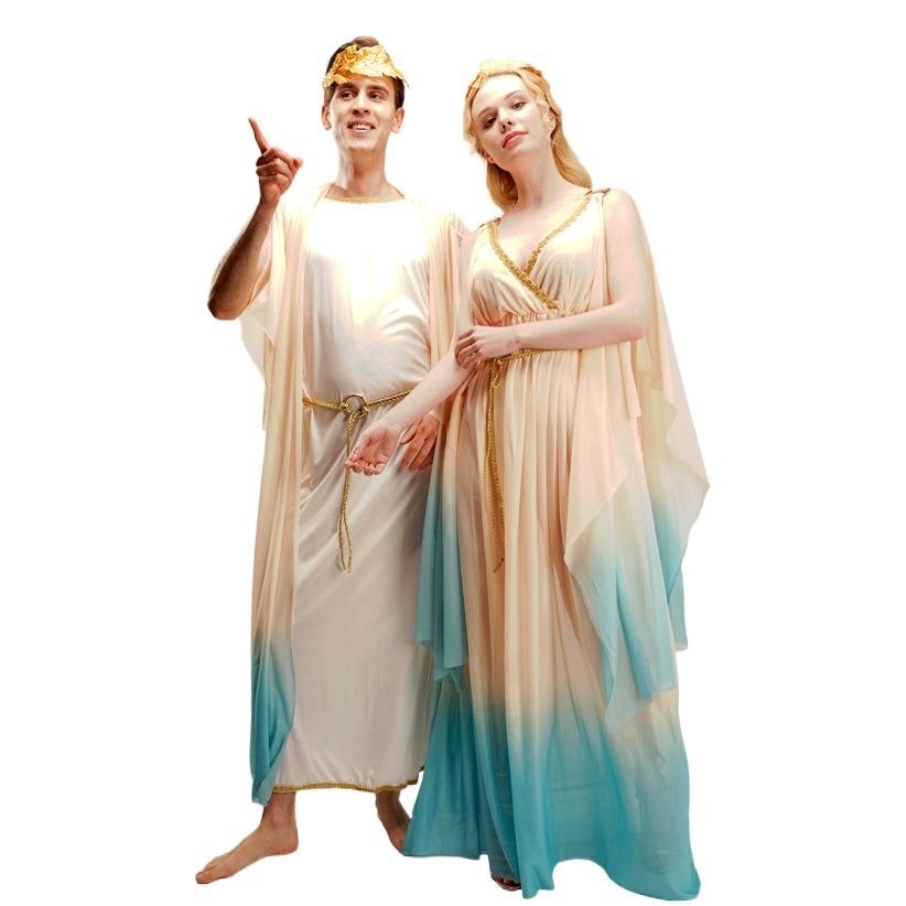 Adulto masculino y femenino pareja modelos mitología griega personaje juego de rol traje adulto antiguo traje romano Distribución por lotes