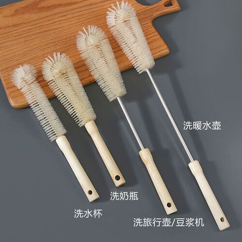 Multifunctional long-handled cup washing brush three-in-one thermos cup milk bottle kettle cleaning brush bottle mouth cup lid plus long-handled cup brush
