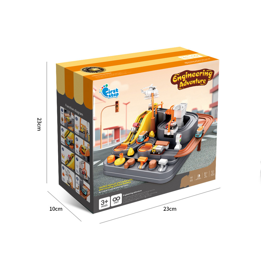 Nuevos juguetes de aventura de coche de ingeniería transfronteriza inercia pista deslizante juguetes educativos de novedad para niños
