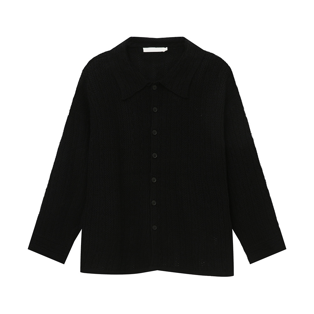 MTLCLOTHES Hombres| 2024 otoño nuevo producto coreano simple color sólido polo con solapa jersey de punto suéter