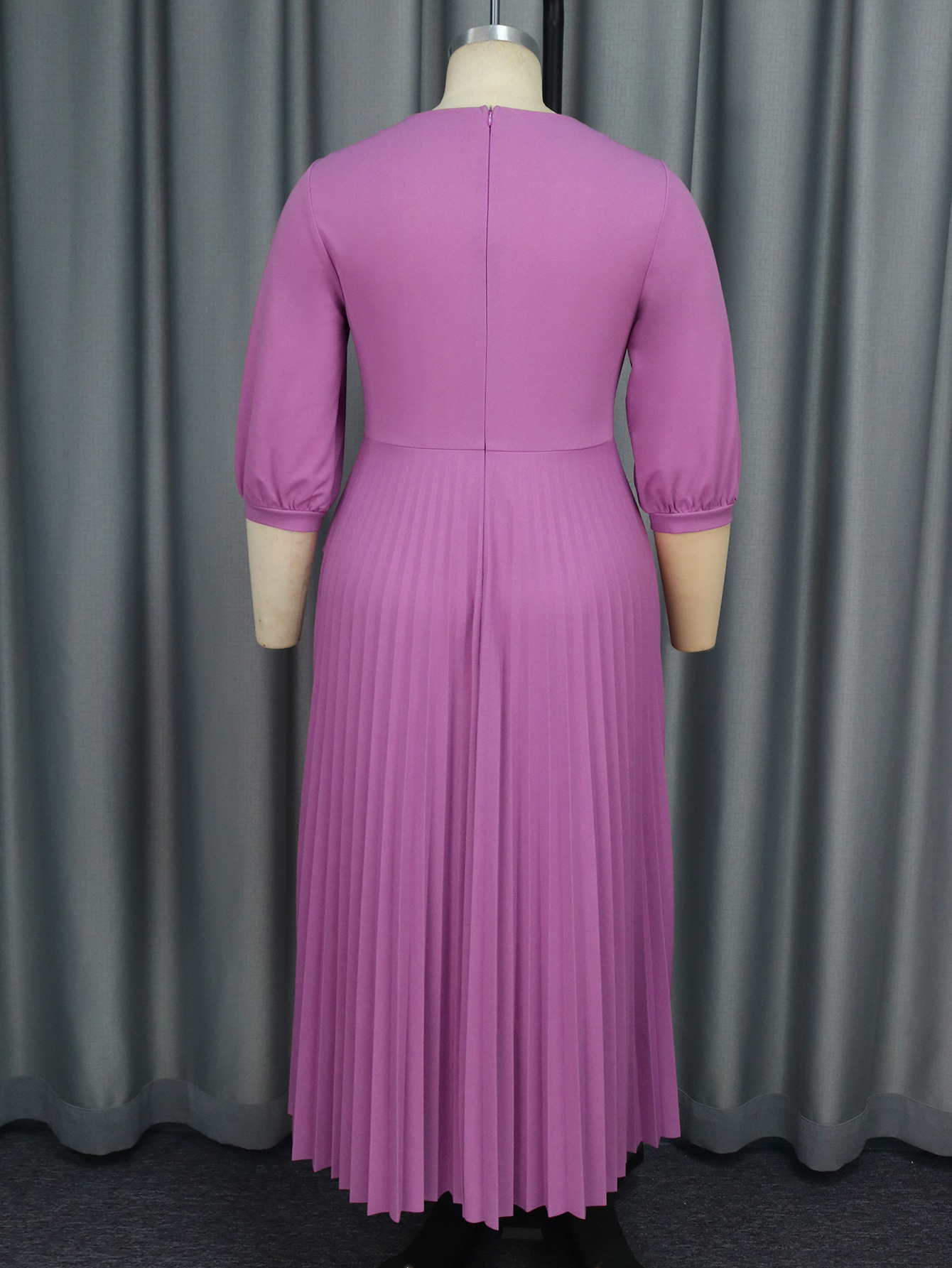 Women's Plus Size Two Piece Lotus Leaf Party Dress Elegant Style_voghion.com