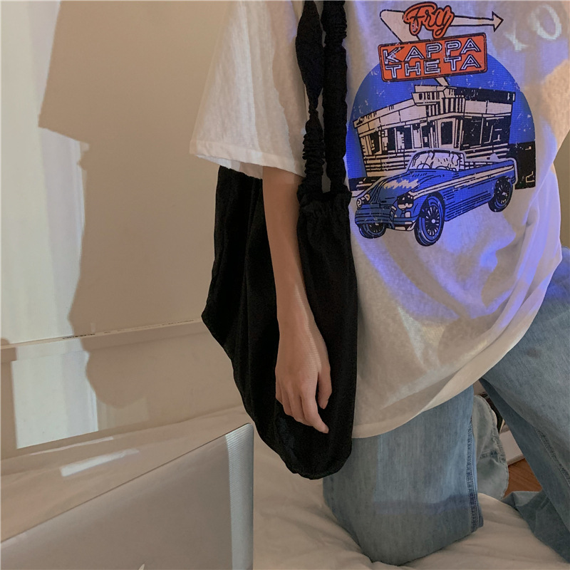Dam t-shirt med cartoon tryck lös passform sommar topp_voghion.com