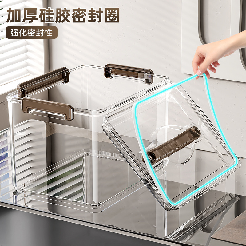 透明密封箱手提塑料大容量防尘防水家用相机特大号多功能收纳箱|undefined
