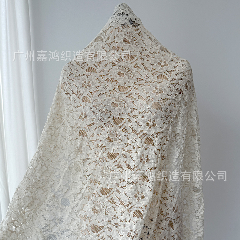 Tejido de encaje suave de algodón de brocado para hacer falda, vestido de color multicolor en stock, fabricante