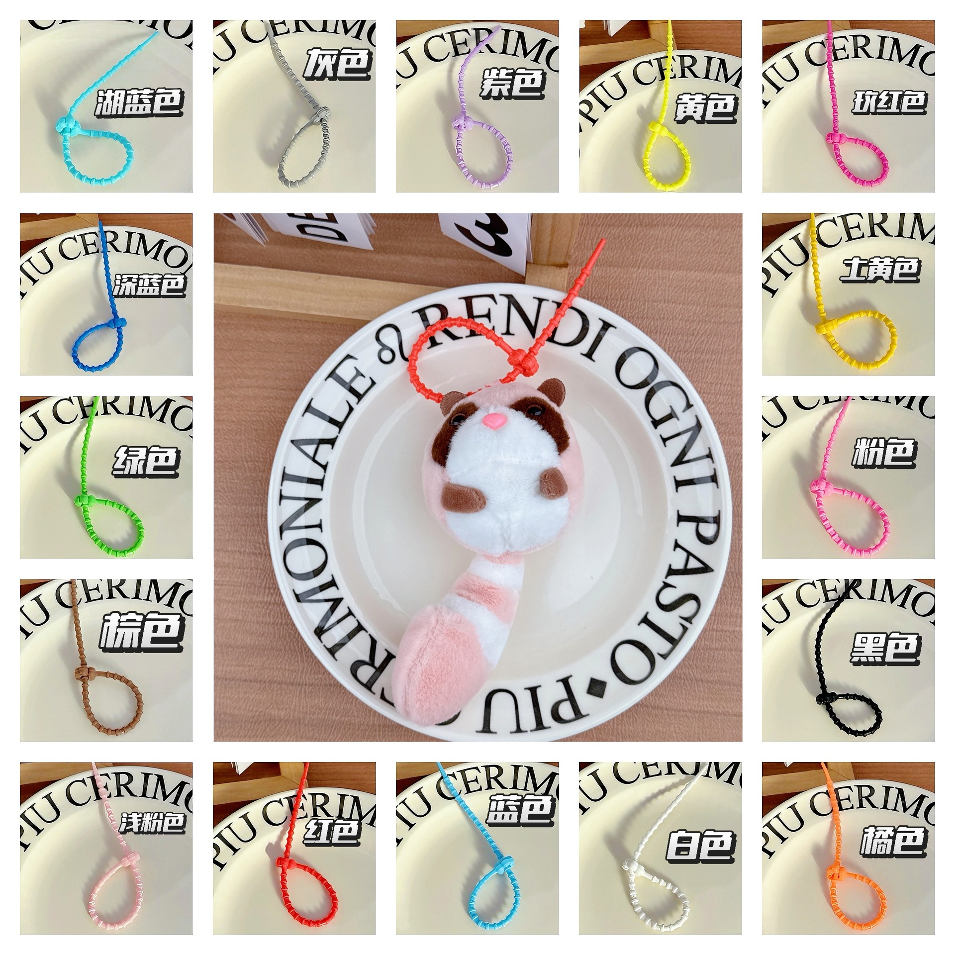 Juguete de peluche transfronterizo Qiwei bolsa de oso llavero colgante de mapache hombres y mujeres pareja llavero muñeca