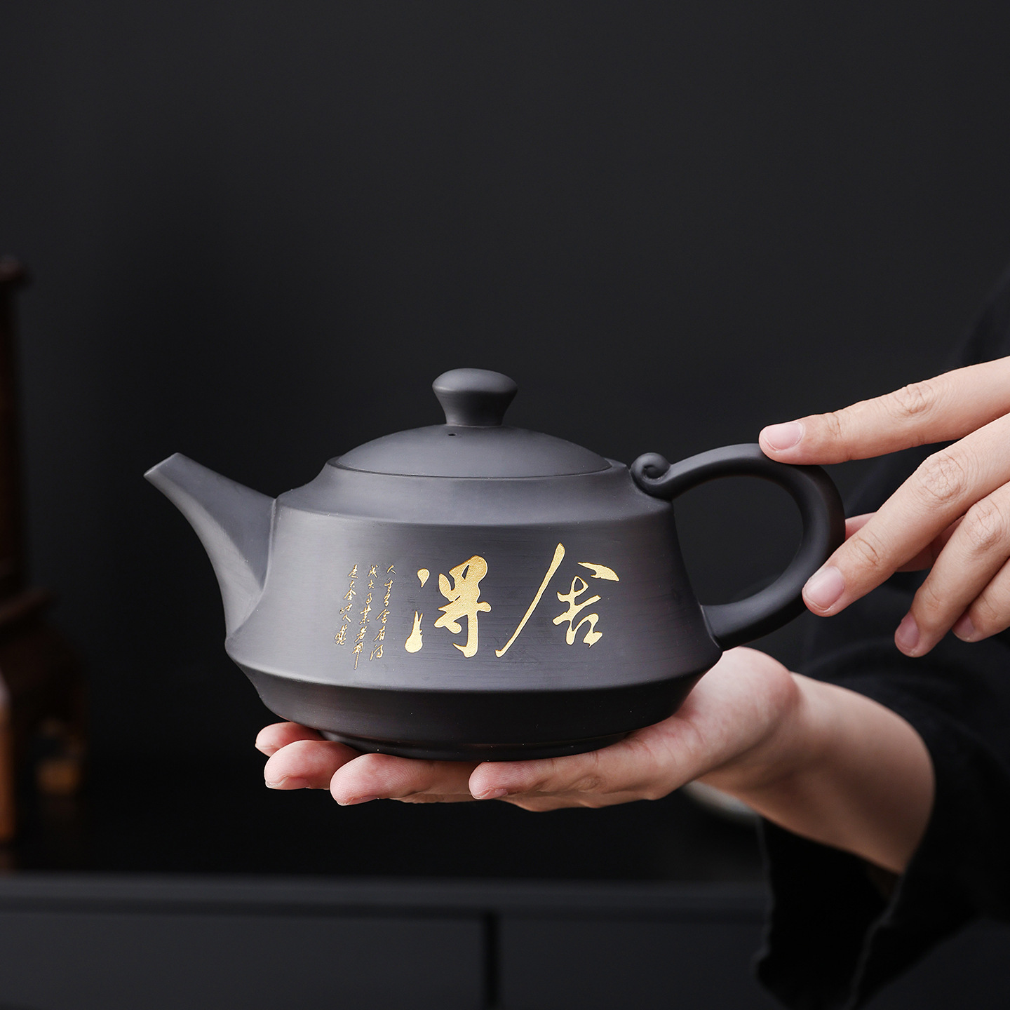 紫陶壶大容量搭配壶承轻奢国潮风半手工手作密封西施壶陶瓷泡茶壶