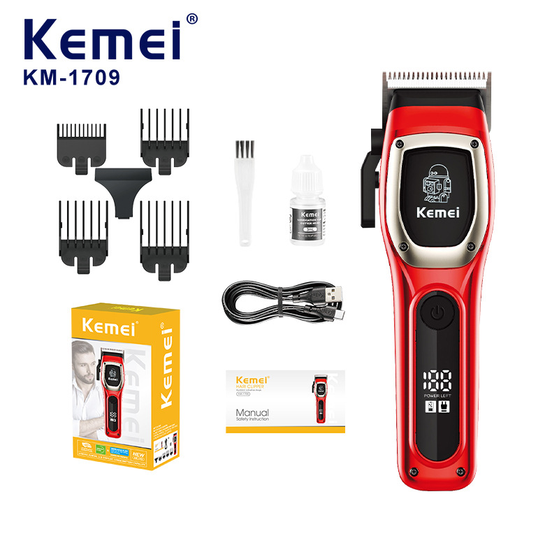 Komei cortador de pelo eléctrico KM - 1709 cortador de pelo eléctrico ajustable, cortador de pelo de larga duración, cortador de pelo empujado
