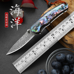 New Bobei Malaysia Steel Folding Pattern VG10 Portable High Hardness Sharp Outdoor Foldable Fruit Knife