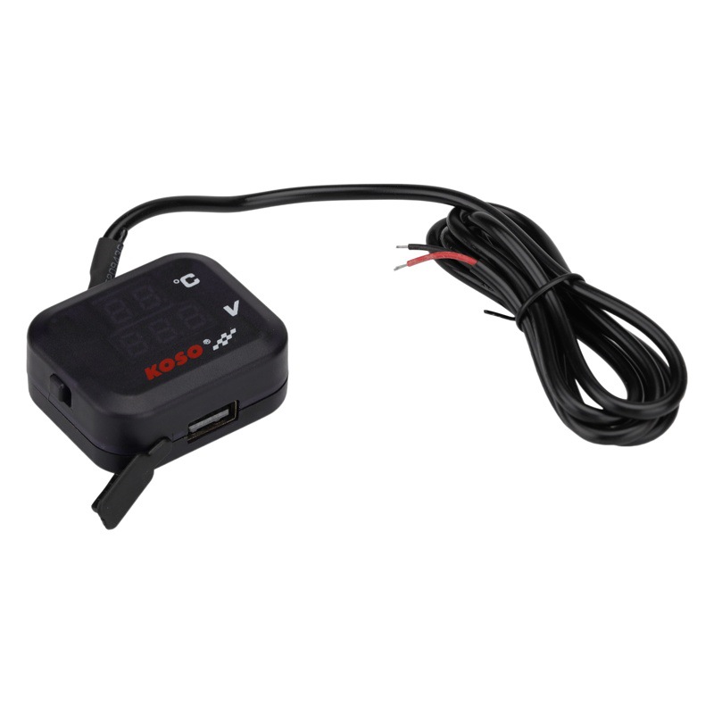 Termómetro de voltaje modificado motocicleta tres-en-uno con cargador de coche USB instrumento electrónico 12-24V