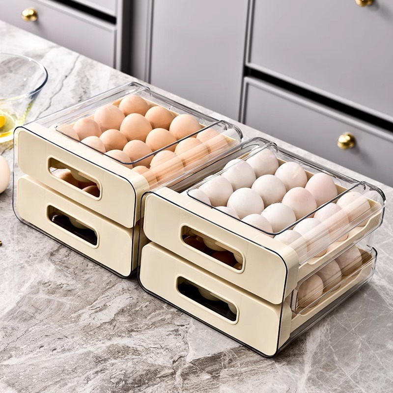 卵収納ボックス冷蔵庫専用棚家庭用引き出し式食品級密封保鮮厨房整理神器|undefined