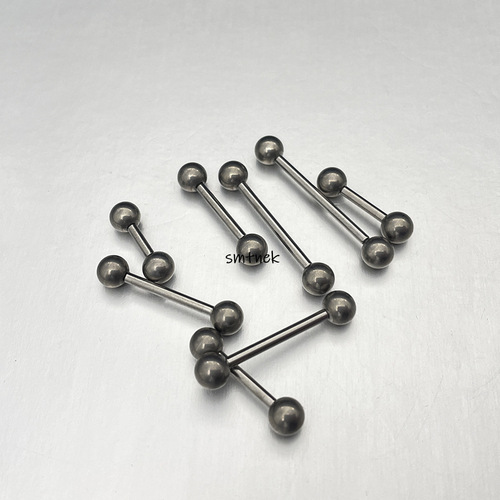 SMTNEK G23 titanium alloy double-headed inner tooth straight rod tongue nail ear nail ear bone nail polished piercing jewelry