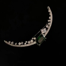 火爆韩剧迷雾金南珠同款 高档奢华彩宝月亮胸针西装主播别针