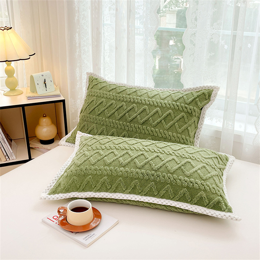Comercio exterior transfronterizo Tafu Funda de almohada de terciopelo de invierno individual Funda de almohada de terciopelo Funda de almohada Color sólido Funda de almohada de terciopelo cálida y simple